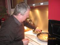 Fredo prepares the crepes